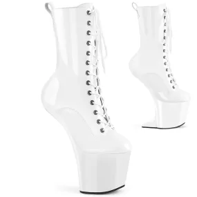 8 Inch Heelless CRAZE-1040 White Patent