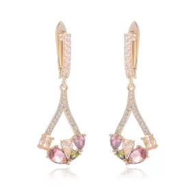 Compact And Exquisite Drop-Shaped Crystal Earrings