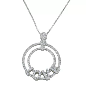 Hulchi Belluni 18K White Gold Love Diamond Necklace