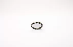 Narrow braid sterling silver ring