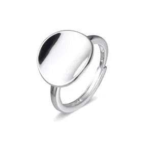 S925 Sterling Silver Oval Polished Plain Ring